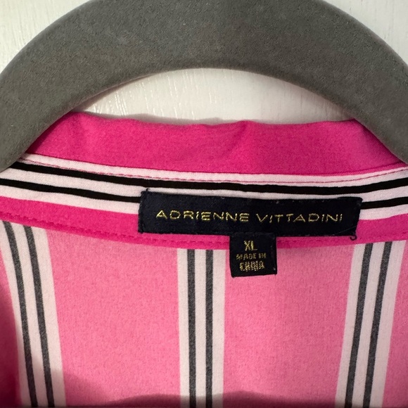Adrienne Vittadini Striped Rolled Sleeve Blouse - Picture 2 of 4